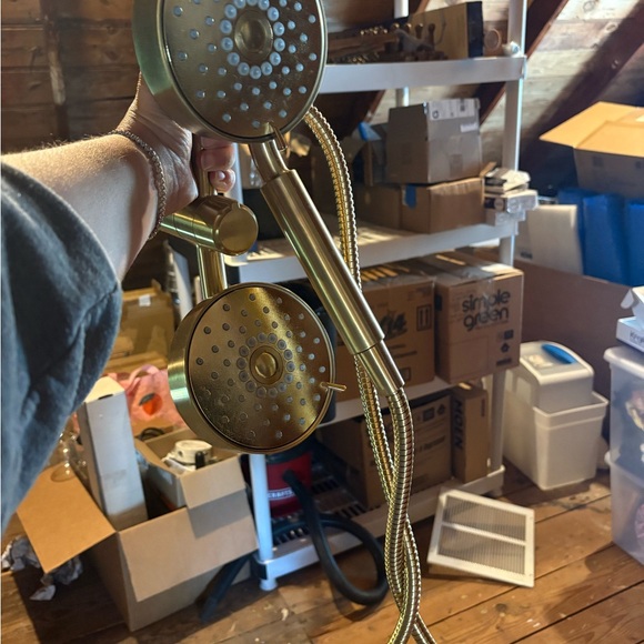 Vibrant Brushed Brass Shower Kit - Picture 4 of 5